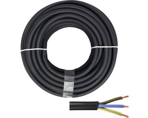 Gumový silový kabel H05 RR-F 3G1,5 mm², délka 20 m, černá Elektrický kabel navinutý