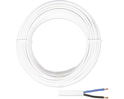Silový kabel H03 VVH2-F 2x0,75 mm² 20 m bílá