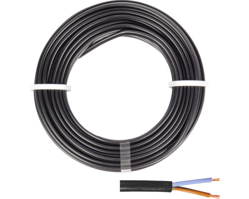 Silový kabel H03 VVH2-F 2x0,75 mm² 20 m černá