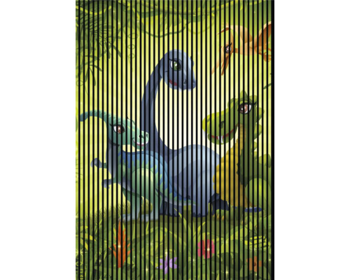 Designový akustický panel DIGI06E1693x19x2400mm Ilustrace dinosaurů v zeleném prostředí