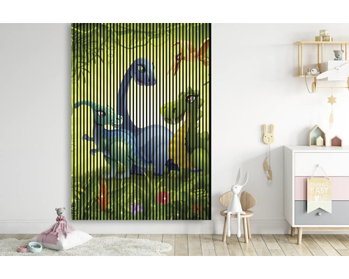 Dekorativní lamelový obraz s motivem dinosaurů v dětském pokoji