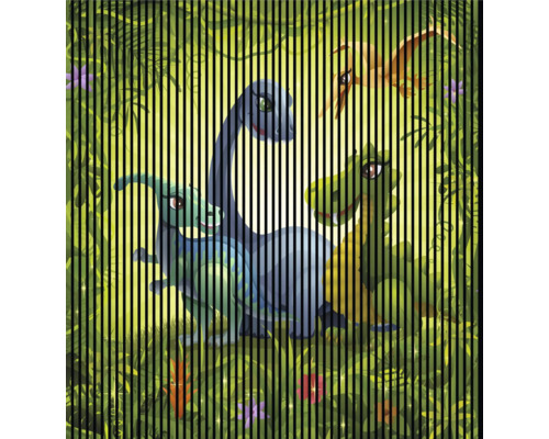 Designový akustický panel DIGI06O 2253x19x2400mm Ilustrace s dinosaury v džungli