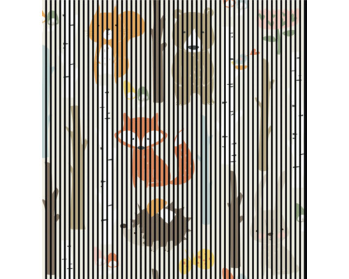 Designový akustický panel DIGI06P 2253x19x2400mm Vzor s liškou, medvědem, veverkou a ježkem