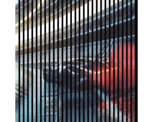 Designový akustický panel DIGI06H 1133x19x1195mm Abstraktní obraz s vertikálními liniemi a rozmazanými tvary