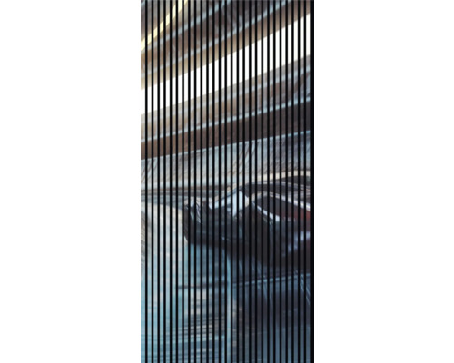 Designový akustický panel DIGI06H 1133x19x2400mm Lamelová struktura s rozmazaným pozadím