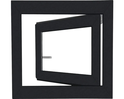 Plastové okno OS1 vně antracitová šedá RAL 7016 uvnitř bílá 90x90 L
