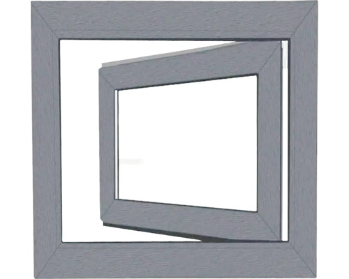 Plastové okno OS1 vně stříbrná RAL 9006 uvnitř bílá 90x90 L