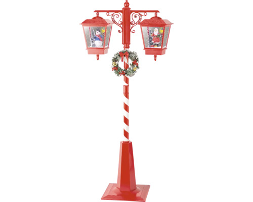 Dekorativní vánoční lucerna se sněhulákem a figurkami Santa Clause