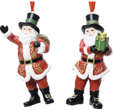 Dvě figurky Santa Clause s cylindrem jako vánoční ozdoby