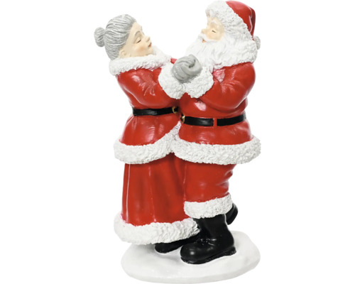 Santa polyresinový 9,5 x 8 x 16 cm Figurka Santa Clause a paní Clausové tančících