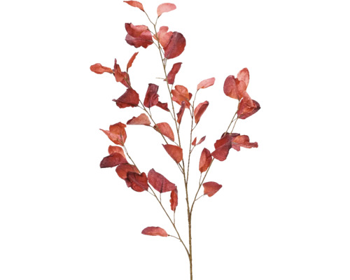 Umělá větev 95 cm červená Dekorativní větev s listy