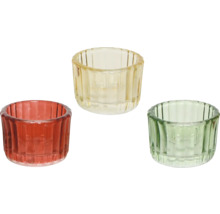 Dekorativní skleněné svícny na čajové svíčky, sada 3 kusů