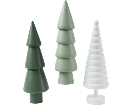 Stromek, různé druhy Tři dekorativní dřevěné vánoční stromky