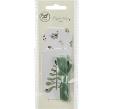 Sada papírových štítků se stuhou, šest kusů