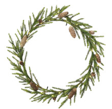 Vánoční dekorativní jedlový věnec se šiškami a osvětlením