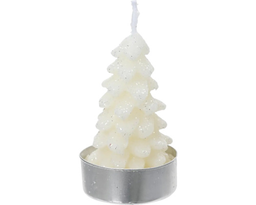Čajová svíčka parafínový stromek Ø7,2 x 9,2 cm 4 ks bílá Čajová svíčka ve tvaru vánočního stromku