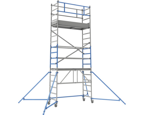 Pojízdné lešení s plošinou a stabilizátory