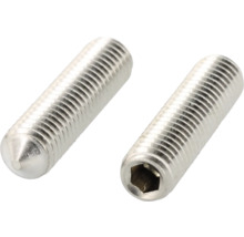 Dva červíky s vnitřním šestihranem a kuželovým hrotem