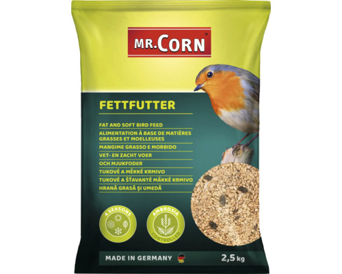 Mr. Corn tukové krmivo v 2,5 kilogramovém balení s obrázkem červenky