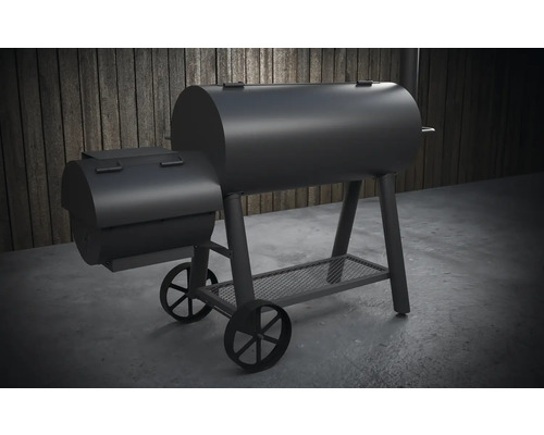 Grilovací vozík s kolečky a úložným prostorem