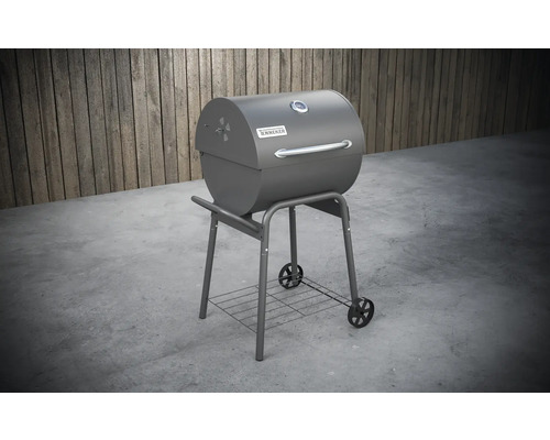 Gril s kolečky a odkládací plochou