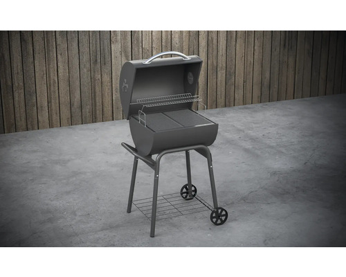 Kulatý gril s grilovacím roštem a odkládací plochou