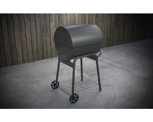 Kulatý gril s víkem a odkládací plochou