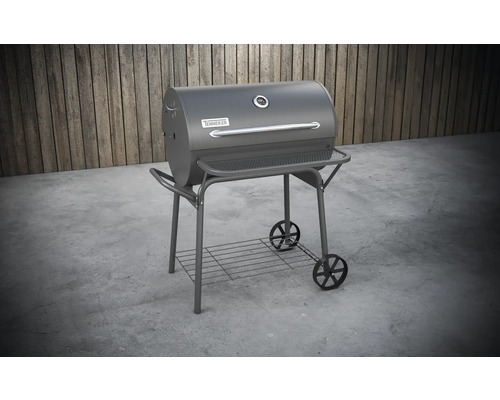 Tonneker gril na dřevěné uhlí s policí a kolečky