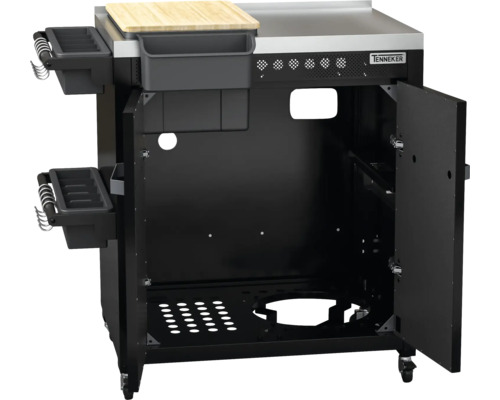 Grilovací vozík s krájecí deskou a úložným prostorem pro grilovací příslušenství