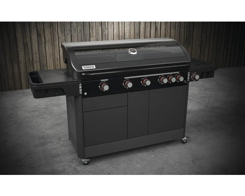 Plynový gril Tenneker s pěti hořáky, odkládacími plochami a spodní skříňkou