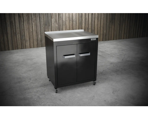 Skříň na gril se dvěma dvířky a kolečky