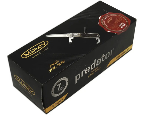 Balení nože Mikov Predator s rukojetí z jeleního rohu