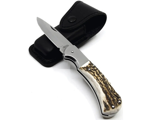 Kapesní nůž s koženým pouzdrem