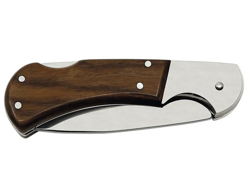 Kapesní nůž s dřevěnou rukojetí a ocelovou čepelí