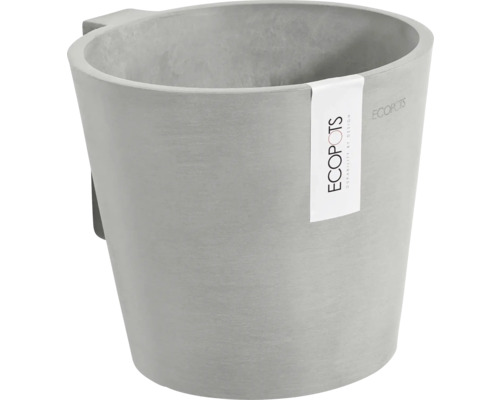 Květináč Ecopots Amsterdam plastový Ø 17,3 cm 19,5 x 21,8 x 17,5 cm šedobílý Šedý závěsný květináč
