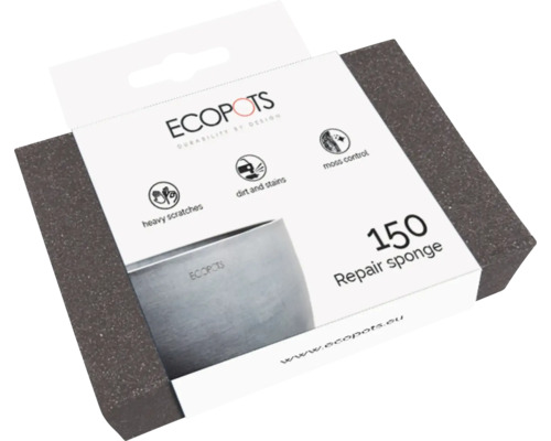 ECOPOTS opravná houbička 150 pro odstranění silných škrábanců, nečistot a skvrn a pro kontrolu mechu