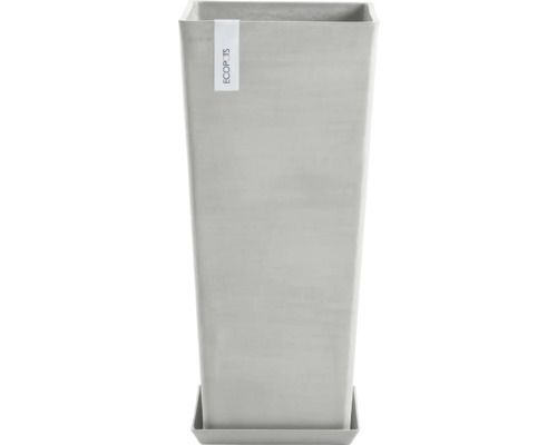 Vysoký, hranatý květináč s podšálkem