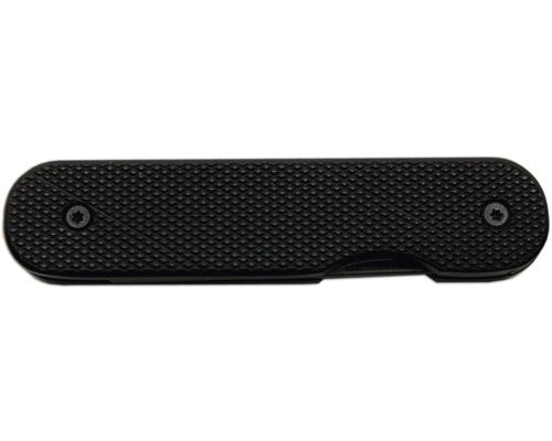 Černý kapesní nůž se strukturovaným povrchem