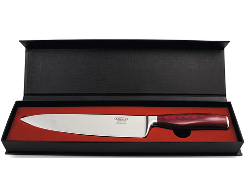 Kuchařský nůž z nerezové oceli s dřevěnou rukojetí v dárkové krabičce