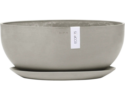 Šedý květináč s podšálkem