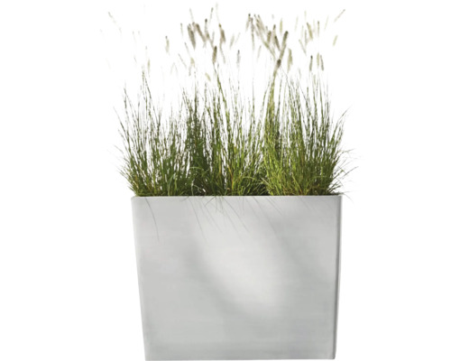 Čtvercový květináč s okrasnou trávou