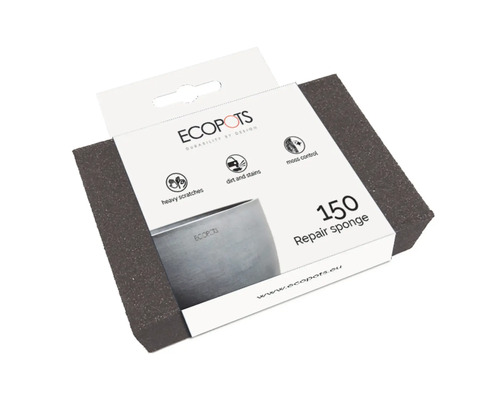 ECOPOTS opravná houbička se zrnitostí 150 pro odstranění silných škrábanců, nečistot a skvrn a pro kontrolu mechu.