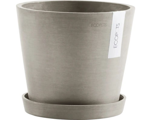 Šedý květináč s podšálkem