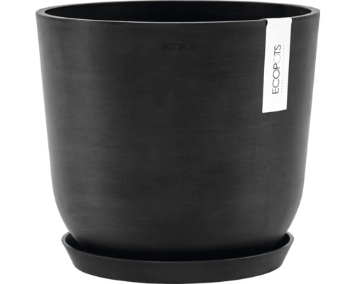 Černý květináč s podšálkem