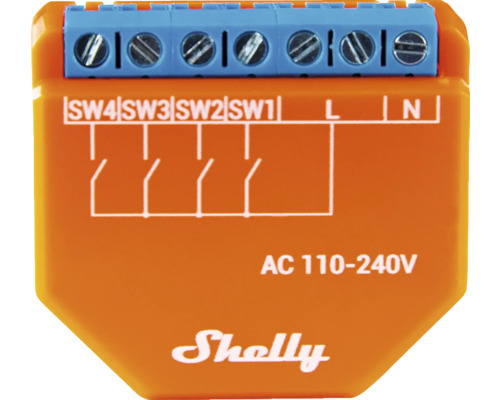 Spínací modul Shelly Plus i4 4kanálový WiFi ovladač scény