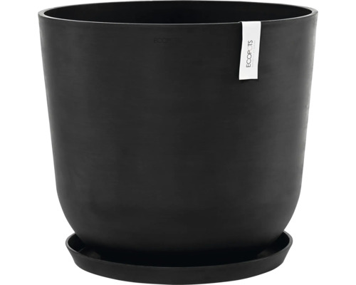 Černý květináč s podšálkem