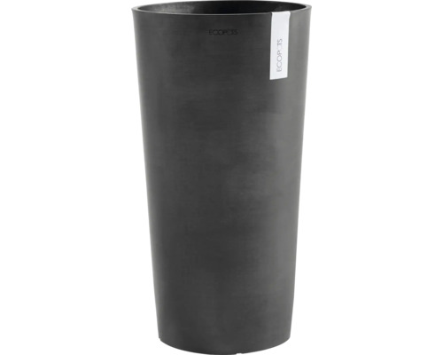 Květináč Ecopots Amsterdam plastový Ø 47 cm 49,8 x 49,8 x 91 cm tmavě šedý Černý plastový květináč