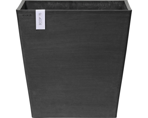 Květináč Ecopots Rotterdam plastový Ø 46,6 cm 50,2 x 50,2 x 49,5 cm tmavě šedý Šedý, kónický květináč pro venkovní použití