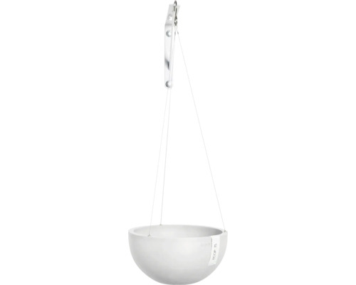 Květináč závěsný Ecopots Brussels plastový Ø 23,7 cm 26,7 x 26,7 x 12,8 cm bílý Závěsný květináč