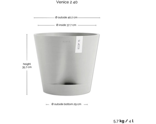 Obrázek květináče s údaji o velikosti